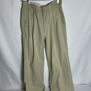 Armani Collezioni Men’s Size 34 Beige Button Zip Front Cotton Pants Tan Slacks